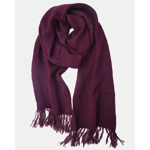 Fabric Junkies Alpaca Knit Scarf - EGGPLANT